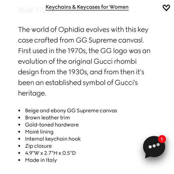 Gucci Ophidia GG Supreme Key Pouch Gold Hardware Zipper Canvas Leather Card Case - Picture 13 of 14